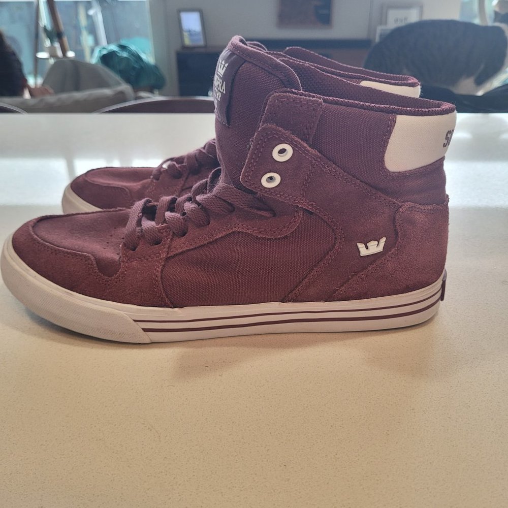 Men's Maroon Vaider Suede High Top